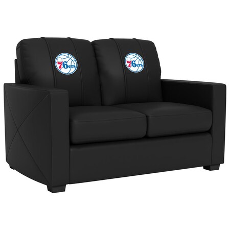 Dreamseat Silver Loveseat with Philadelphia 76ers Primary Logo XZ7759003LSCDBK-PSNBA32011